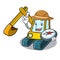 Explorer excavator mascot cartoon style