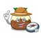 Explorer fruit cake mascot cartoon