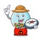 Explorer gumball machine mascot cartoon