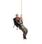 Explorer hanging from a rope