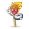 Explorer match stick mascot cartoon