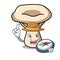 Explorer milk mushroom mascot cartoon