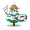 Explorer realistic fir tree in snow mascot