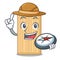 Explorer wooden cutting board mascot cartoon