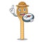 Explorer wooden spoon mascot cartoon
