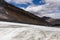 Explorers hiking Athabasca glacier at Jasper National Park Canadian Rocky Mountains