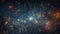 Exploring the deep space, a glowing supernova illuminates spiral galaxy generated by AI