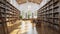 Exploring Endless Knowledge. Inside the Library\\\'s Book-Laden Shelves. Generative AI