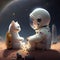 Exploring the Final Frontier, 3D A Cute Little Kids Astronaut and Cat Adventure, generative Ai