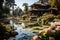 Exploring the Japanese Garden in Van Nuys photo - stock photo concepts