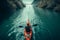 Exploring the rivers beauty while kayaking downstream on a thrilling adventure