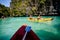 Exploring the small lagoon of El Nido in kayak