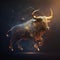 Exploring the Symbolism of the Astrological Taurus with a Striking Bull, Generative AI