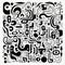 Exploring Texture And Circuitry: Vector Doodle In Black And White