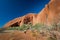 Exploring at Ularu Ayer`s Rock, Australia