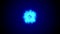 Explosion of a blue star in outer space. Motion. Beautiful space radiation rays spreading into all the sides.