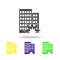 explosion of a building multicolored icon. Element of terrorism elements illustration. Signs and symbols collection icon for websi