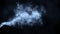 Explosion chemistry blue smoke bomb on isolated background. Freezing dry fog bombs texture overlays