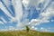 Explosion of clouds in the don steppe in the summer.