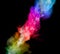 Explosion of colored powder on black background