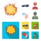 Explosion, fire, smoke and other web icon in cartoon,flat style.Superman, superforce, cry, icons in set collection.