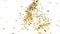 Explosion of golden bitcoin sign on white background Crypto currency mining