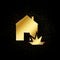 Explosion, home, house, insurance gold, icon. Vector illustration of golden particle background