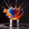 Explosion of liquid color, colorful abstract dynamic burst