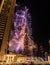 Explosion of multi-colored fireworks at Burj Khalifa Dubai against the night sky on a new year celebrations holidays in Dubai, UAE