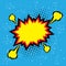 Explosion steam bubble pop-art vector - funny funky banner comic