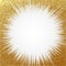 Explosion vector illustration. Sun ray or star burst element with sparkles. Gold Christmas element Golden glow glitter. Light rays