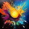 Explosion of Vibrant Colors and Textures - Paints and Brushes
