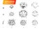 Explosions icons set on white background. Cartoon comic boom effects for emotion. Vector style. Bang burst explode flash