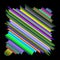 explosive 3D underneath view of wave design full rainbow strong pastel colours