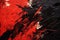 Explosive Chaos: Abstract Aggressive Brushstrokes in Black and Red