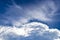 Explosive cloud formation cumulus clouds in the sky in Mexico