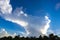 Explosive cloud formation cumulus clouds in the sky in Mexico