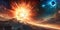 Explosive Cosmic Event Illuminates Space AI Generated