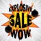 Explosive sale wow awareness design with bomb illustration