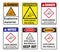 Explosives warning sign. Warning symbol. Class 1 warning signs