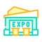 expo center color icon vector illustration