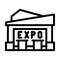 expo center line icon vector illustration