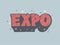 Expo logo vintage hand drawn vector illustration. Old school style exhibition