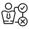 Expo manager icon outline vector. People event