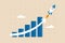 Exponential growth or compound interest, investment, wealth or earning rising up graph, business sales or profit increase concept