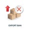 Export Ban icon. 3d illustration from economic crisis collection. Creative Export Ban 3d icon for web design, templates