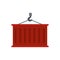 Export cargo container icon flat isolated vector