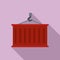 Export cargo container icon, flat style