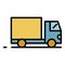 Export cargo truck icon color outline vector