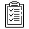 Export check sheet icon, outline style